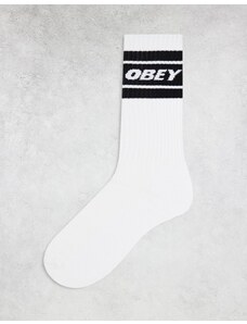 Obey - Calzini bianchi e neri con logo-Bianco