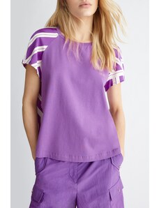 T-shirt viola donna liu jo in raso stampato geometrico 4255 xs