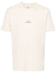 C.P. Company T-shirt beige chiaro logo sul rero