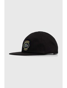 Lacoste berretto da baseball colore nero con applicazione