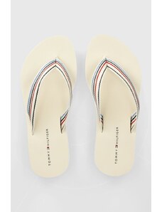Tommy Hilfiger infradito WEDGE STRIPES BEACH SANDAL donna colore beige FW0FW07858