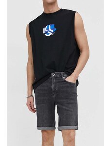 Karl Lagerfeld Jeans pantaloncini di jeans uomo colore grigio