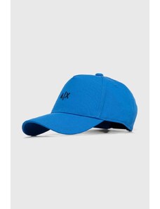 Armani Exchange berretto da baseball in cotone colore blu navy con applicazione