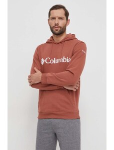 Columbia felpa CSC Basic Logo uomo colore rosso con cappuccio 1681664