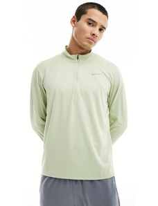 Nike Running - Dri-FIT Pacer - Top con zip corta verde chiaro