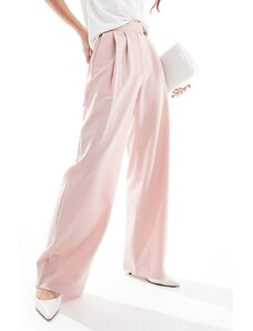 ASOS DESIGN - Pantaloni formali a fondo ampio rosa chiaro