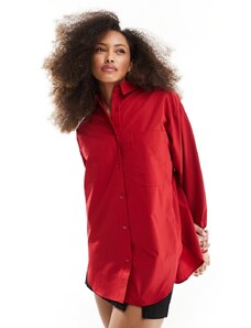 ASOS DESIGN - Camicia Oxford rossa-Rosso