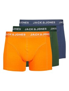 Jack & Jones - Confezione da 3 paia di boxer aderenti multicolore con fascia in vita tono su tono-Verde