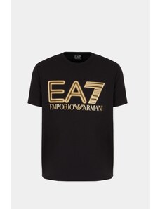 T-shirt nero oro uomo ea7 logo series in cotone stretch 3dpt37 s