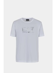 T-shirt bianco argento uomo ea7 lux identity in cotone 3dpt71 s