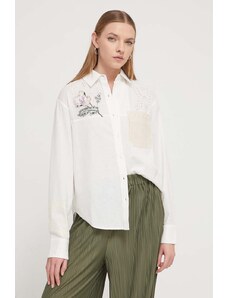 Desigual camicia in lino misto colore beige