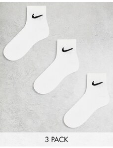 Nike Training - Everyday Cushioned - Confezione da 3 paia di calzini bianchi ammortizzati-Bianco