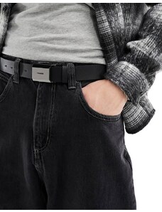 Calvin Klein - Cintura nera da 35 mm con placca smussata-Nero