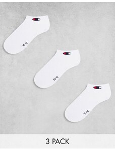 Champion - Confezione da 3 paia di calzini corti bianchi-Bianco