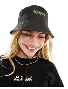 Barbour International - Cappello da pescatore double-face verde/con stampa leopardata-Marrone