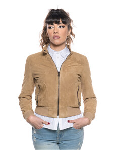 Leather Trend Timberly - Bomber Donna Miele in vera pelle camoscio