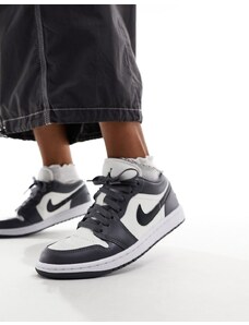 Air Jordan 1 Low - Sneakers basse bianco sporco e grigio scuro