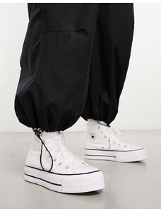 Converse - Chuck Taylor Lift Hi - Sneakers alte bianche con suola platform-Bianco