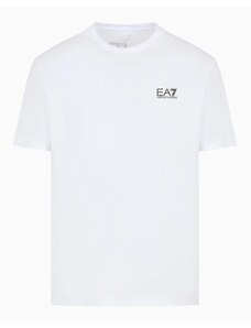 T-shirt bianca uomo ea7 logo e stampa retro nero logo series 8npt18 s