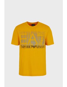 T-shirt gialla uomo ea7 logo grigio graphic series 3dpt44 s
