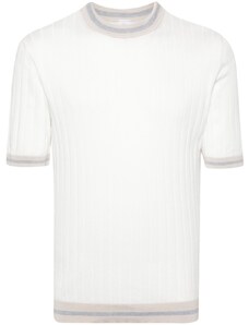 Eleventy T-shirt bianca a coste