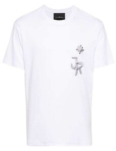 John Richmond T-shirt bianca logo grafite