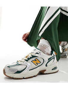 New Balance - 530 Collegiate - Sneakers bianche, verdi e oro - In esclusiva per ASOS-Bianco