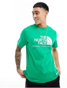 The North Face - Berkeley California - T-shirt verde con logo grande