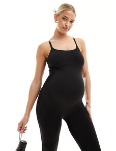 Mama.licious Mamalicious Maternity - Tuta aderente sportiva con pantaloncini nera-Nero