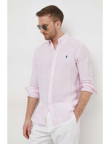 Polo Ralph Lauren camicia di lino colore rosa
