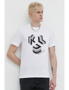 Karl Lagerfeld Jeans t-shirt in cotone uomo colore bianco