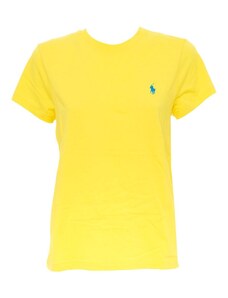 Polo Ralph Lauren T-Shirt girocollo gialla in jersey di cotone con pony
