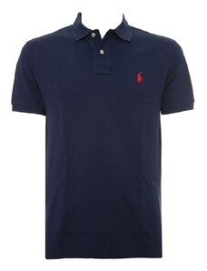 Polo Ralph Lauren Polo Slim Fit blu navy con logo rosso