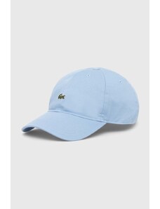 Lacoste berretto da baseball in cotone colore blu con applicazione