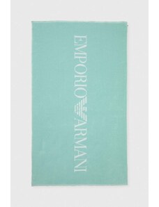 Emporio Armani Underwear asciugamano con aggiunta di lana colore turchese