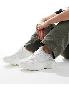 ASOS DESIGN - Drop - Sneakers bianche a pianta larga-Bianco