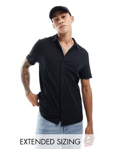 ASOS DESIGN - Camicia in jersey nera-Nero
