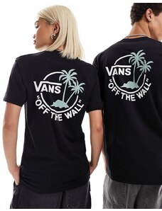 Vans Classic - T-shirt nera con stampa con due palme piccole sul retro-Nero