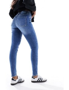 Pimkie - Jeans skinny a vita alta lavaggio blu-Nero