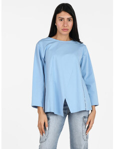 Solada Maxi T-shirt Da Donna Oversize a Maniche Lunghe Manica Lunga Blu Taglia Unica