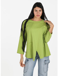 Solada Maxi T-shirt Da Donna Oversize a Maniche Lunghe Manica Lunga Verde Taglia Unica
