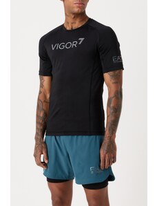 T-shirt nera uomo ea7 dynamic athlete in tessuto tecnico vigor7 3dpt18 s