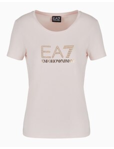 T-shirt rosa donna ea7 shiny in cotone stretch 8ntt67 s