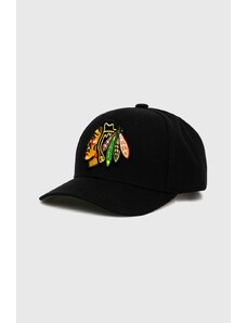 Mitchell&Ness berretto da baseball NHL CHICAGO BLACKHAWKS colore nero con applicazione
