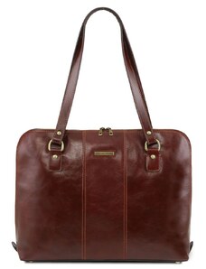 Tuscany Leather TL141795 Ravenna - Esclusiva borsa da lavoro per donna Marrone