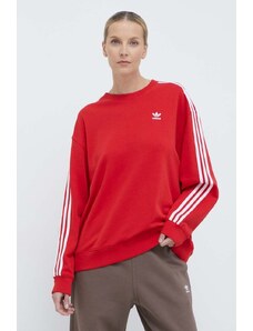 adidas Originals felpa 3-Stripes Crew OS donna colore rosso con applicazione IN8487