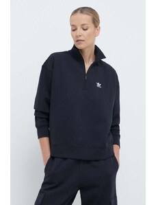 adidas Originals felpa Essentials Halfzip Sweatshirt donna colore nero IU2711