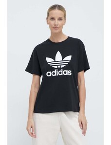 adidas Originals t-shirt Trefoil Tee donna colore nero IR9533