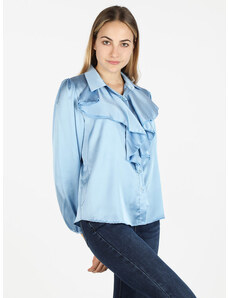 Solada Camicia Donna Elegante Con Balze Classiche Blu Taglia Unica
