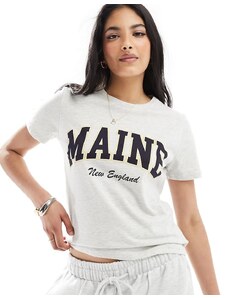 New Look - Maine - T-shirt corta grigia-Grigio